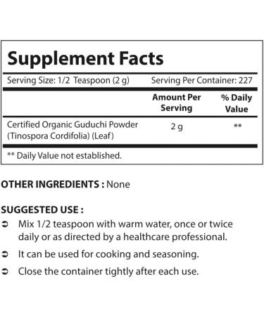 Organic Guduchi Powder 16oz (454g) - Ayurvedic Herbal Immune Support | Nova Nutritions - Buy Online on GoSupps.com