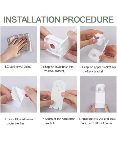 Chepl Electric Toothbrush Holder - 6-Piece Self-Adhesive Wall Bracket for Bathroom & Kitchen - No Drilling Needed - Buy Online on GoSupps.com