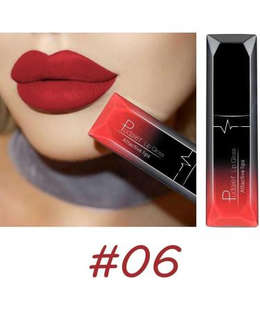 Matte Lipstick Red Lipstick Smooth Waterproof Highly Pigmented Velvet Lipstick Lip Gloss Full-Coverage Lip Color Lipsticks Professional Lipstick Cosmetics Make Up Gifts (#06) - Buy Online on GoSupps.com