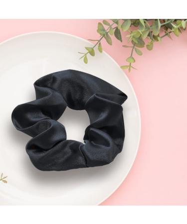 6 Pack Satin Black Hair Scrunchies Ponytail Holders for Women and Girls | Elastic Hair Bands Accessories - Buy Online on GoSupps.com