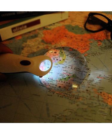 Magnifying Glasses Vision aids Magnifier with LED Lights Read Magnifying Glass 90mm Old Man Student Read Newspapers White Stationery Office Supplies 1PCS Better Life - Buy Online on GoSupps.com