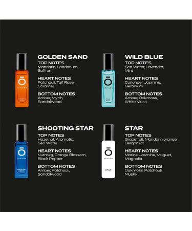 UPS.ILON Luxury Man Perfume Gift Set 4 x 20 ml for Men with Shooting Star Wild Blue Golden Sand and Star Perfume | Long Lasting EDP Fragrance Scent - Buy Online on GoSupps.com