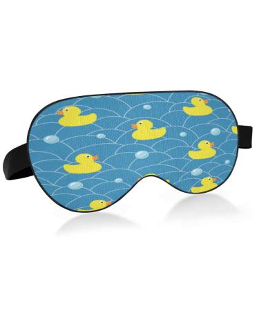 Rubber Duck Cute Eye Mask for Sleep Light Blocking Funny Sleeping Mask with Adjustable Strap Soft Lightweight Eye Cover Blindfold for Men Women Work Travel Naps
