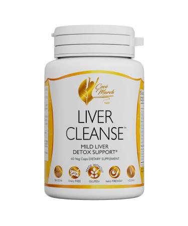 Coco March Liver Cleanse - Mild Tonic Liver Support Digestive Health Made with Real Plant Nutrients - Free of Gluten Soy Dairy - Vegan Keto Friendly 60 Capsules