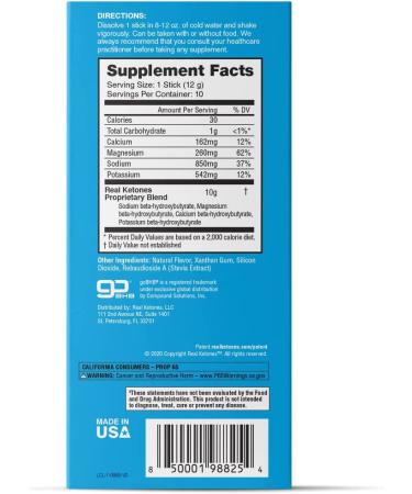 Real Ketones D BHB + Electrolytes Chocolate Drink Mix - 20 Packets - Buy Online on GoSupps.com