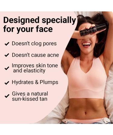 Face Tanner Serum with Hyaluronic Acid & Organic Oils | Best Selling Self Tanner for Natural Sunkissed Glow | Fake Tan Moisturizer 2.0 fl (Light to Medium) - Buy Online on GoSupps.com