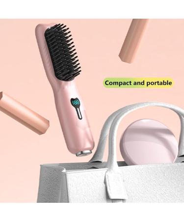 Cordless Hair Straightener Brush - Portable Heated Comb for Travel Fast Heating Mini Straightening Brush for Men & Women - Buy Online on GoSupps.com