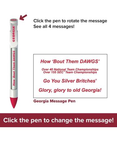 Greeting Pen Georgia Bulldogs Braggin' Rights Rotating Message 6 Pen Set - Officially Licensed College Pens - Buy Online on GoSupps.com
