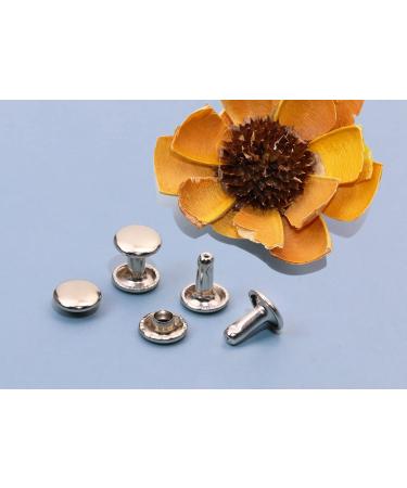 ONLYKXY 100pcs Metallic Leathercraft Rivets Double Cap 8MM/0.3inch Rivet Bottom Snaps for Shoes  Bags and Keychains Leather Rivet Set (Silver) - Buy Online on GoSupps.com