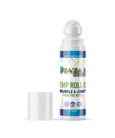 500mg Hemp Relief Roll-On Gel ZA'ZA K ORGANICS - USA Made - Faster Acting Longer Lasting. 3 oz