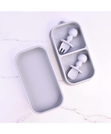 KATORI KIDS Silicone Baby Suction Plate To Go - 5pc Travel Set in Light Grey - Buy Online on GoSupps.com