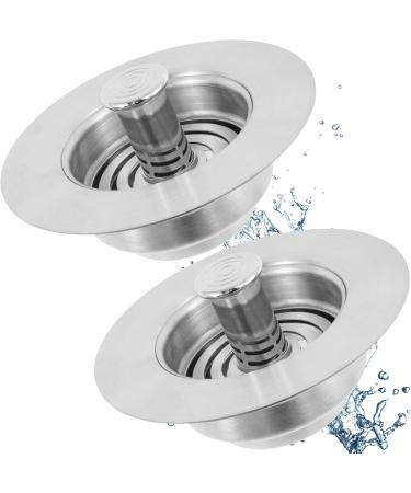 Abizarch Kitchen Drain Stopper Stainless Steel Sink Stopper Kitchen Drain 3 in 1 Sink Strainer Kitchen Drain Enduring Anti Clog Kitchen Drain Stopper for Standard 3-1/2 inch Drain ZHAZHAMO Two tapes are wrapped in a piece of hair - Buy Online on GoSupps.com