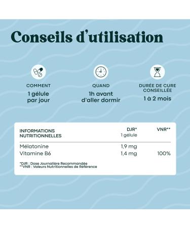 Melatonin 1.9mg Fast Sleep Natural Sleep & Jet Lag 2 Month Cure 60 Vegetable Capsules Dietary Supplement for Better Sleep Made in France Essentials by Novoma - Buy Online on GoSupps.com