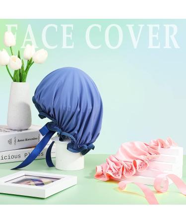 UV Protection Tanning Face Mask & Hair Cap Set for Women - Blue/Pink - 4 Pieces | Salon Quality - Buy Online on GoSupps.com