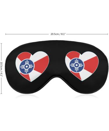 Wichita Flag Heart Sleep Mask Eye Cover for Sleeping Blindfold with Adjustable Strap Blocks Light Night Travel Nap for Men Women - Buy Online on GoSupps.com