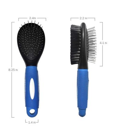 BV Dog & Cat Grooming Comb | 2-Sided Bristle & Pin Brush for Long & Short Hair Pets | Shedding Hair Remover for Medium Breeds - Buy Online on GoSupps.com