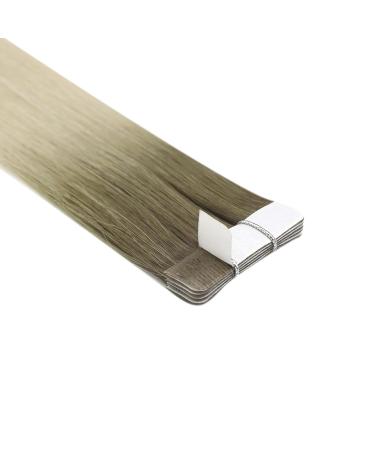Youngsee Virgin Tape Extensions - 50cm Balayage Real Hair Invisible Light Brown Ombre #9A/10/800 - 5pcs 12.5g - Buy Online on GoSupps.com