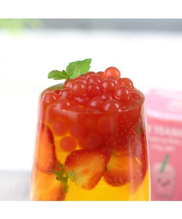 Fruit Bubble Tea Kit Gift Box | 3 Servings | Passion Fruit Syrup, Strawberry Popping Boba, Tea Bags & Paper Straws | THE TEASHED - Buy Online on GoSupps.com
