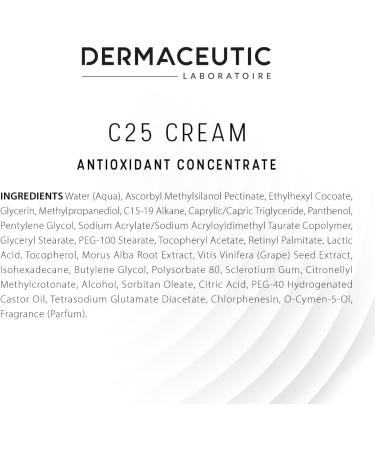 Dermaceutic C25 Cream - Antioxidant Day Cream with Vitamin C Vitamin E Vitamin B5 Vitamin E and Polyphenols - Protective face moisturizer for improved complexion and radiant skin - 30ml - Buy Online on GoSupps.com