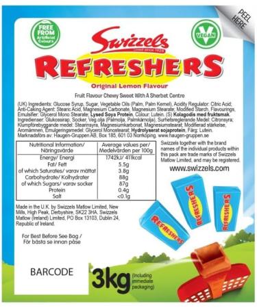 Swizzels Refreshers Chews 2 x 3kg - Buy Online on GoSupps.com