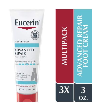 Eucerin Advanced Repair Light Feel Foot Creme Fragrance Free 3 oz (85 g)