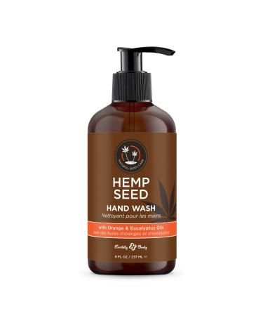 Hemp Seed Hand Wash Eucalyptus & Tea Scent - 8 fl oz - Cleans & Moisturizes Skin - With Hemp Seed Oil Aloe Vera & Orange Peel Oil - Vegan Cruelty Free