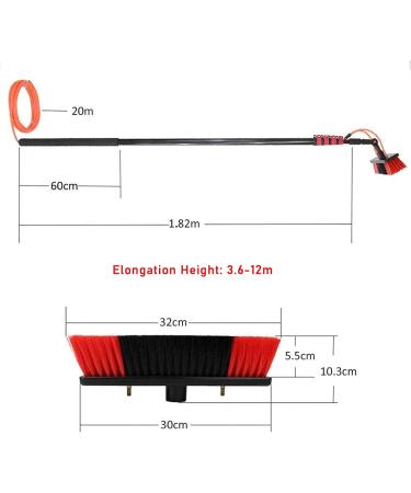 Window Cleaning Brush Equipment Glass Wall Clean 180 Rotating Brush -Headed Cleaning Cleaning Cleaning Brush Outdoor Window Glass Solar Plate 35 cm 9m/30 Feet 35cmbrushhead 6M/20FT - Buy Online on GoSupps.com