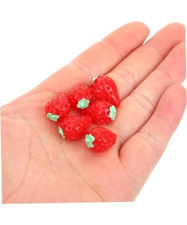 MAGICLULU 30pcs mini toy doll house accessory fake fruit resin strawberry cake decoration fake strawberries mini hair accessories artificial toy room key chain doll house mini photo frames Red 1.6x1cm - Buy Online on GoSupps.com