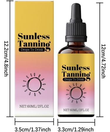 Tanning Drops: 60ml bottle of tanning drops natural and fast-acting antioxidant for face and body suitable for all skin types - Buy Online on GoSupps.com