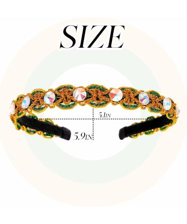 Women Rhinestone Glitter Hairband Sparkly Green Crystal Hairband Fashion Holiday Anniversary Birthday Gift for Girls Woman - Buy Online on GoSupps.com