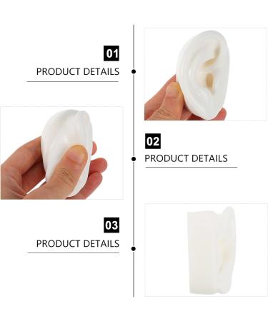 VILLCASE 1 Pair Simulation Silicone Ear Model Studs Earring Display Props Reusable Silicone Ear Model for Teaching Ear Picking Practice Hearing Aids Wearing 7. 00X5. 00X4. 00cm White olive Green - Buy Online on GoSupps.com