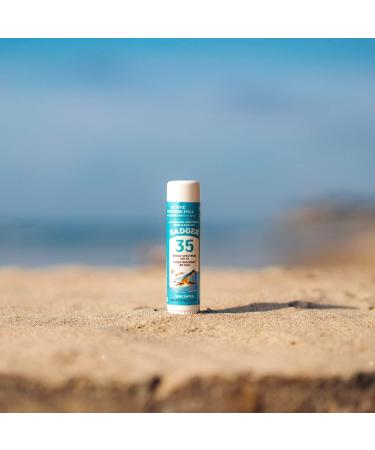 Badger Natural Mineral Sunscreen Face Stick SPF 35 - Unscented (.65 oz) | Eco-Friendly, Non-Toxic Protection - Buy Online on GoSupps.com