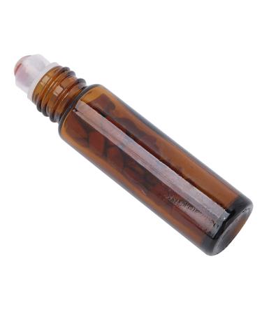 Fabater Roller Bottle Hotel Glass Essential Oil Bottle for Home Travel (10ML brown essential oil bottle + jade ball)