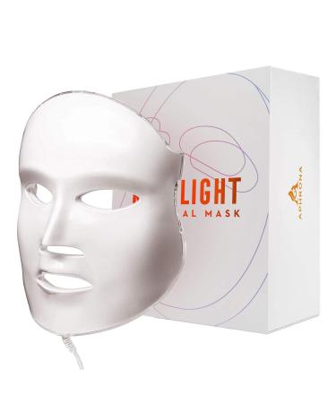 Aphrona  | Moonlight 3 color LED Facial Mask Skin Care Mask  LED Light Therapy Red Blue light for Acne Removal Wrinkle Reduction Off White