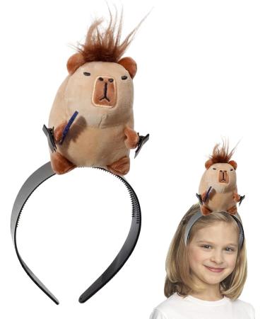 Generic Face Wash Headband - Makeup AnimalCartoon Capybara Headband Decor | Capybara Shape Face Washing Tool for Sports Shower Makeup Face Wash and Skincare Coffee - Buy Online on GoSupps.com