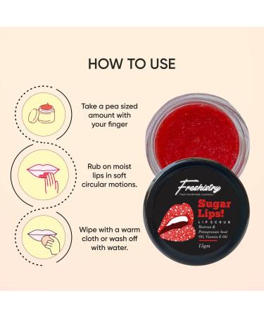 Beetroot Lip Scrub with Pomegranate Extract - Nourishing & Moisturizing for Dry Dark Lips | 10 GM - Buy Online on GoSupps.com