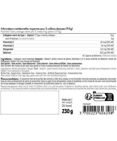 STC NUTRITION - Collagen Duo - Promotes Skin Bone and Joint Health - Type I Marine Collagen + Vitamins C & E + Selenium + Manganese - Natural Peach Flavor - 20 doses - Buy Online on GoSupps.com