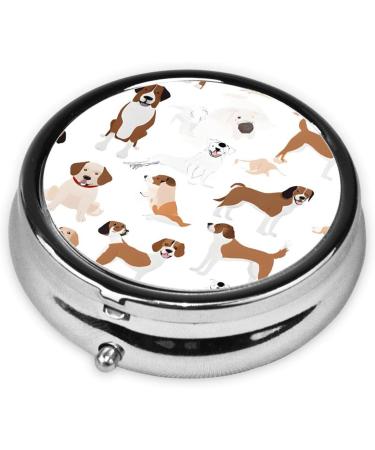 Beagle Dog Round Pill Box | 3 Compartment Portable Travel Organizer for Vitamins & Medicine - Buy Online on GoSupps.com