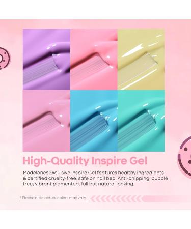 Modelones Pastel Gel Nail Polish Kit with LED Nail Dryer - 6 Colors Set for DIY Manicure at Home - Buy Online on GoSupps.com