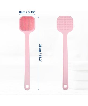 VOCOSTE Soft Silicone Bath Brush - Non-Slip Back Scrubber Shower with Long Handle in Pink for Men and Women - Buy Online on GoSupps.com