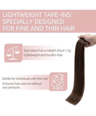 High-Quality Real Hair Tape-In Extensions - 20 Pieces 30g 45cm - Medium Brown #04 - Buy Online on GoSupps.com