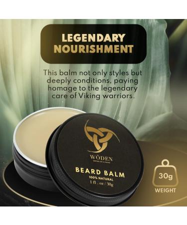 Woden Beard Balm 30g | Commanding Hold & Smokey Woods Aroma | Shea Butter & Oils | Blessed Seed - Buy Online on GoSupps.com