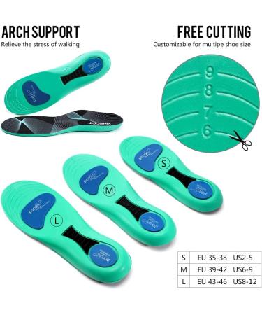 XINIFOOT Sport Insole for Plantar Fasciitis Pain Relief - Men & Women - Shock Absorbing Cushion - Arch Support - Relieve Foot & Leg Fatigue - Fits Sneakers & Work Boots - US6-9 - Buy Online on GoSupps.com