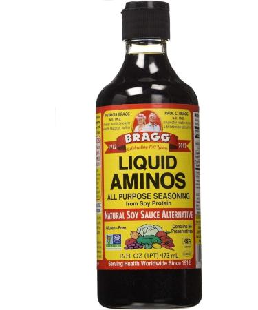 Bragg Liquid Aminos 473ml - Natural Soy Sauce Alternative - Non-GMO - Gluten-Free - Buy Online on GoSupps.com