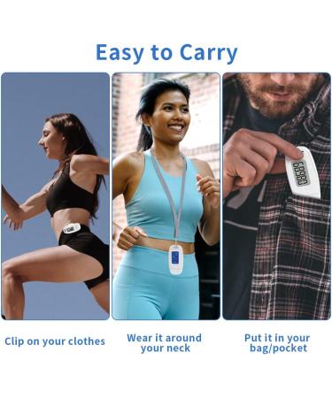 3D Pedometer with Clip and Strap - Accurate Fitness Tracker with USB Charge & Large Display - Daily Step Counter for the Whole Family - Buy Online on GoSupps.com