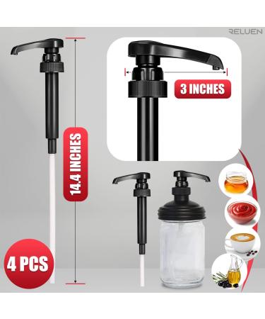 Black Pump Syrup Dispenser Set - 4 Pcs Coffee Creamer, Milk, Juice, and Soda Can Pump for Gallon Bottles - Reluen - Buy Online on GoSupps.com
