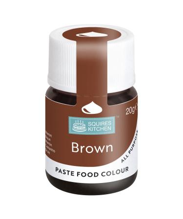 Squires Kitchen Brown Food Colouring Paste Concentrated Food Colour for Use with Sugarpaste Icing Fondant Modelling Pastes Buttercream Royal Icing Cake Mixes and More - 20g