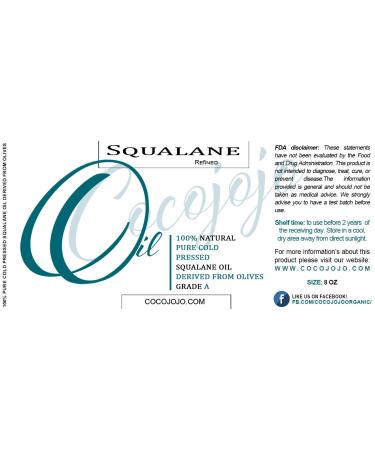 Dr Joe Lab 100% Pure Squalane Oil- Cold Pressed from Olives, Vegan & Undiluted - 8 oz Bottle for Skin, Hair & Cosmetics - Buy Online on GoSupps.com