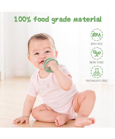 Aolso Silicone Baby Ball Bite Ring - BPA-Free Chew Toy for Infants - Safe Food-Grade Silicone Baby Toy in Green - Buy Online on GoSupps.com