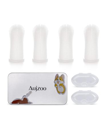 Aujzoo dog toothbrush 360 pets teeth cleaning toothbrush for dogs cats dental care silicone finger toothbrushes set from 4 05 transparent